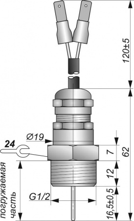 Датчик уровня жидкости СУЖ G1/2-12B-K.SUG-01(Rt 120-140 Ом)